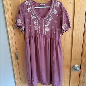 Pinkblush Pink Puff Sleeve V-Neck Sundress